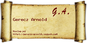 Gerecz Arnold névjegykártya