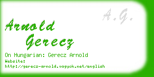 arnold gerecz business card